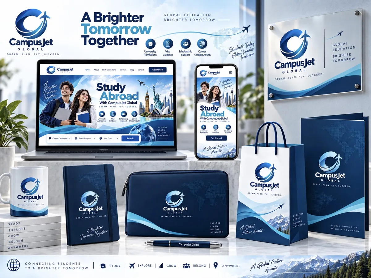 CampusJet Global website and branded materials