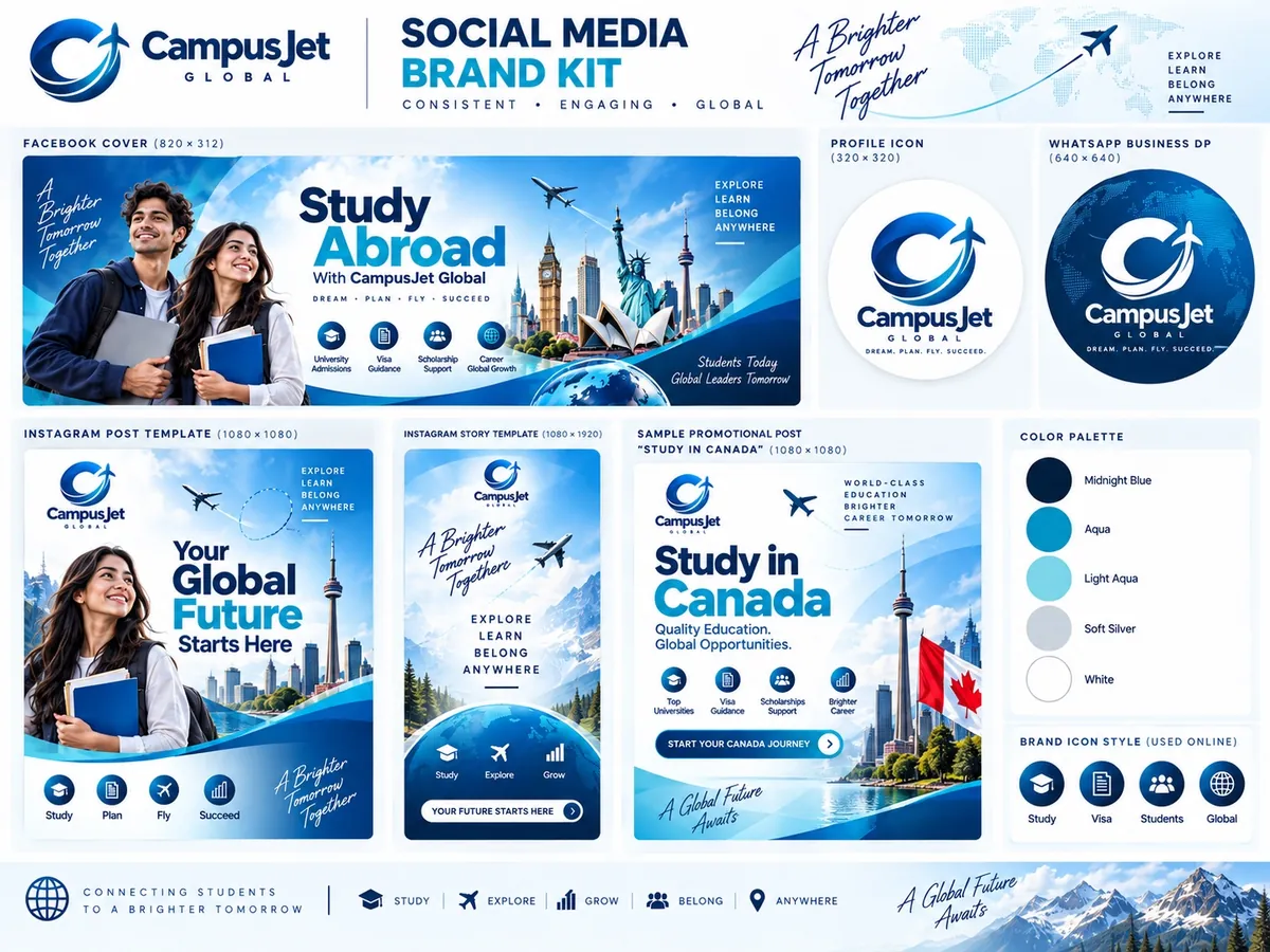 CampusJet Global social media brand system