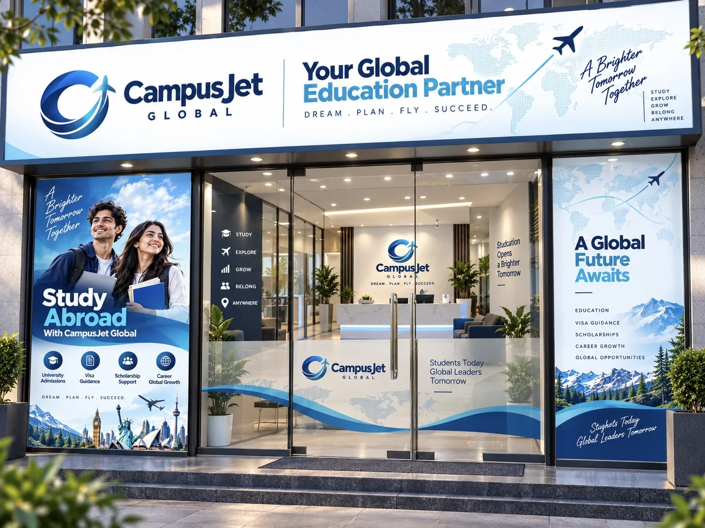 CampusJet Global branded education office exterior